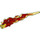 LEGO Transparentes Rot Flamme / Lightning Bolt mit Achsloch mit Marmoriert Transparent Gelb (11302 / 21873)