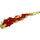 LEGO Rouge transparent Flamme / Lightning Bolt avec Essieu Trou avec Marbled Transparent Jaune (11302 / 21873)