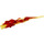 LEGO Transparentes Rot Flamme / Lightning Bolt mit Achsloch mit Marmoriert Transparent Gelb (11302 / 21873)