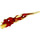 LEGO Transparentes Rot Flamme / Lightning Bolt mit Achsloch mit Marmoriert Transparent Gelb (11302 / 21873)