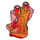 LEGO Transparentes Rot Ghost Beine mit Marbled Orange (19859)