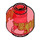 LEGO Transparentes Rot Kopf mit golden Ox (Einbau-Vollbolzen) (3626 / 75429)