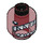 LEGO Transparentes Rot Minifigure Kopf mit Tiny Eyes und Bared Hai Zähne (Sicherheitsbolzen) (3626 / 94355)