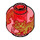 LEGO Transparentes Rot Schmucklos Kopf mit Golden Tigers (Einbau-Vollbolzen) (3626 / 83811)