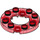 LEGO Transparant Rood Plaat 4 x 4 Ronde met Uitsparing (11833 / 28620)
