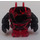 LEGO Transparent Red Rock Monster Body with Dark Stone Gray Pattern and Arms