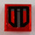 LEGO Transparant Rood Tegel 1 x 1 met Zwart Lines en Grijs Filling Sticker met groef (3070)