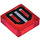 LEGO Transparant Rood Tegel 1 x 1 met Zwart Lines en Grijs Filling Sticker met groef (3070)
