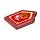LEGO Transparent Red Tile 2 x 3 Pentagonal with Manic Pumpkin Power Shield (22385)