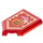 LEGO Transparent Red Tile 2 x 3 Pentagonal with Manic Pumpkin Power Shield (22385 / 29201)