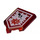 LEGO Transparant Rood Tegel 2 x 3 Pentagonal met Steen Ripper Power Schild (22385 / 24619)