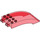 LEGO Transparentes Rot Windschutzscheibe 4 x 8 x 2 Gebogen Scharnier (46413 / 50339)