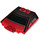 LEGO Rouge transparent Pare-brise 6 x 6 x 1.3 Incurvé avec Noir (2683 / 100507)