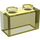 LEGO Transparant Geel Steen 1 x 2 zonder buis aan de onderzijde (3065 / 35743)