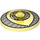 LEGO Transparentes Gelb Dish 4 x 4 mit Brother Eye, Striped Eyelids und Circuitry Iris Muster (Solider Bolzen) (3960 / 39740)