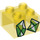 LEGO Transparent Yellow Duplo Brick 2 x 2 with Green gems (3437 / 25149)