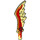 LEGO Transparent Yellow Serrated Minifig Sword with Marbled Red (19858)