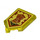LEGO Transparant Geel Tegel 2 x 3 Pentagonal met Fist Smash Power Schild (22385 / 24576)