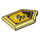 LEGO Transparentes Gelb Fliese 2 x 3 Pentagonal mit Shining Axt Power Schild (22385 / 29083)
