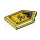 LEGO Transparentes Gelb Fliese 2 x 3 Pentagonal mit Shining Axt Power Schild (22385 / 29083)