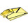 LEGO Transparentes Gelb Windschutzscheibe 4 x 8 x 2 mit Griff mit Lines 70916 (21849 / 33671)