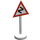 LEGO Dreieckig Road Sign mit attention Gebogen road Muster (mit Pfeil) mit Basis Typ 2