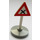 LEGO Triangular Road Sign with attention to road crossing pattern with base Type 2