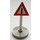 LEGO Triangular Roadsign with attention mark pattern with base Type 2