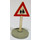 LEGO Triangular Roadsign with attention to pedestrians (2 people) pattern with Base Type 2