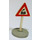 LEGO Dreieckig Roadsign mit Zug crossing (Links) Muster mit Basis Typ 2