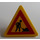 LEGO Triangulaire Sign avec &#039;Man at Work&#039; Autocollant avec clip fendu (30259)