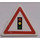LEGO Dreieckig Sign mit Traffic Light Aufkleber mit geteiltem Clip (30259)