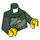 LEGO Tunic Torso with Animal Skull, Quartered with Lighter Green (76382 / 88585)