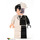 LEGO Two-Tvář s Černá Proužek Boky Minifigurka