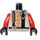 LEGO UFO Torso with Silver Circuitry and Black Lines with Red Arms and Black Hands (973)