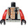 LEGO UFO Torso with Silver Circuitry and Black Lines with Red Arms and Black Hands (973 / 73403)