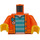 LEGO Unbuttoned Jacket with Dark Turquoise Striped Shirt Torso (973 / 76382)