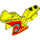 LEGO Jaune vif Moto Fairing avec Feu Badge logo (18895 / 84310)
