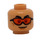 LEGO Warm Tan Dual-Sided Male Head with Orange Goggles, Thick Eyebrowns, Cheek Lines and Smile / Frown (Recessed Solid Stud) (3626 / 100952)