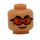 LEGO Bronzage chaud Dual-Sided Male Diriger avec Orange Goggles, Épais Eyebrowns, Cheek Lines et Smile / Frown (Goujon solide encastré) (3626 / 100952)