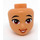 LEGO Warm Tan Female Minidoll Head with Brown Eyes and Coral Lips (Victoria) (92198 / 101174)