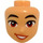 LEGO Lämmin beige Minidoll Pää jossa Ruskea Silmät ja Lopsided Smile (Liann) (92198 / 101186)