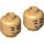 LEGO Warm Tan Minifigure Head with Decoration (Recessed Solid Stud) (3626 / 100329)