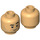 LEGO Warm Tan Train Conductor Minifigure Head (Recessed Solid Stud) (3626 / 100881)