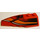 LEGO Wedge 2 x 6 Double Left with White/Orange Curves and Black Fade (41748)