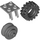 LEGO Wheel fork 2 x 2 with Dark Stone Gray wheel Centre and Tire Offset Tread with Band Around Center of Tread