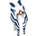 LEGO White Ahsoka Togruta Long Headdress with Dark Blue Stripes (26802)