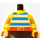LEGO White and Blue Striped Pirate Torso with Belt with Yellow Arms and Yellow Hands (973)