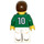 LEGO Wit en Groen Team Player met Number 10 op Terug Minifiguur