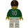 LEGO Wit en Groen Team Player met Number 10 op Terug Minifiguur